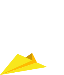 Small yellow paper airplane